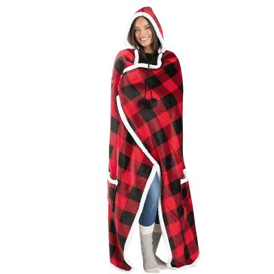 China Autumn Winter Wearable Sherpa Hoodie Wearable Blanket With Sleeves Oversized Sherpa Sweatshirt Blanket for sale