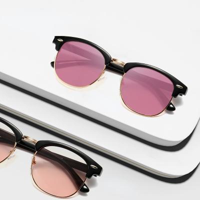 China Fashion Sunglasses Color-changing Polarized Sunglasses Unisex Classic Round Frame Metal Glass Gradient Sunglasses for sale