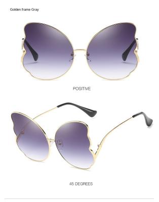 China Trendy Fashion Sunglasses Women's Metal Ocean Butterfly Transparent Sunglasses for sale