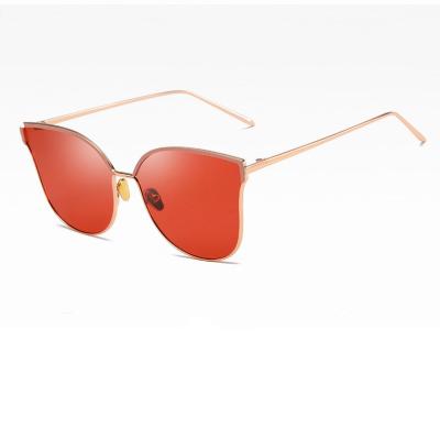 China Fashion Sunglasses Shape Large Frame Cat Eye Metal Sun Glasses Cat Eye Sunglasses for sale