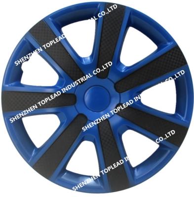 China Carbon fiber mold new! Two-tone PP/ABS carbon fiber car wheel center cover rims, 13 14 15 inch black and BlueAuto wheel covers for sale