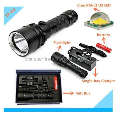 China CREELED XM-L2 U2 LED Focus Flashlight Torch Light Camping Aluminum Waterproof Diving Light for sale