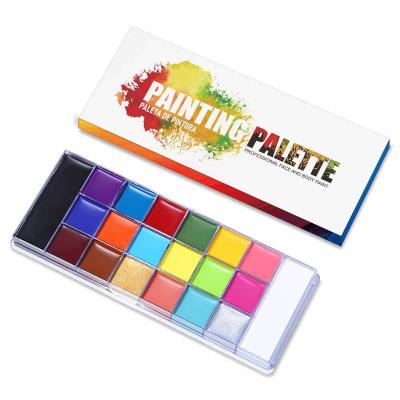 China 20 Color Non-Toxic Water Activated Non-Toxic Oil Water Paint Face Body Paint Palette Beauty Party Art Makeup Liners Paint Palettes for sale