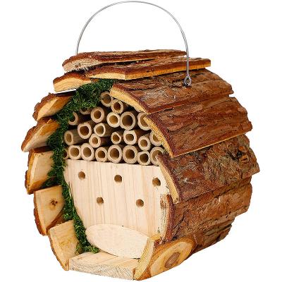 China Sustainable Custom Eco-Friendly Hanging Wooden Insect House For Bee Butterfly Ladybugs Beneficial Insect Habitat Insect Hotel Garden for sale