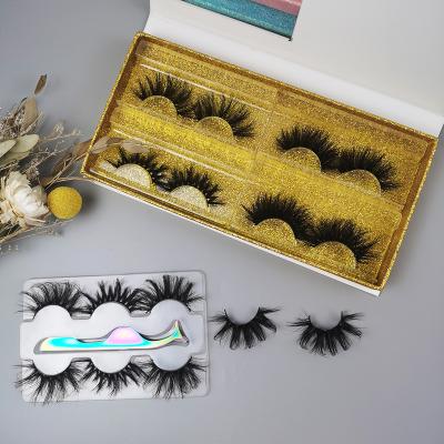 China Deep Ready To Ship 3D Fake Eyelash Mutil Layered Real Mink Fur Box Seller Cuatomized Free Packaging Hand for sale