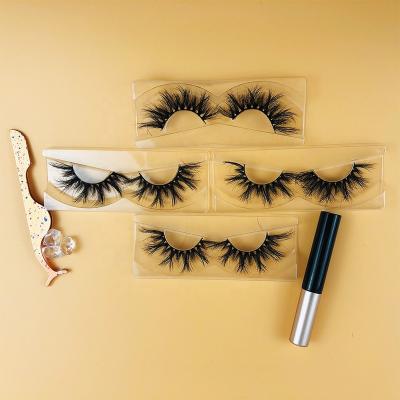 China 25-30 Times Full Strip Mink Eye 3d/5d 25mm Wholesale Real Eyelash Extension Lashes Private Label Packaging Box Vendor False Mink Eyelashes for sale