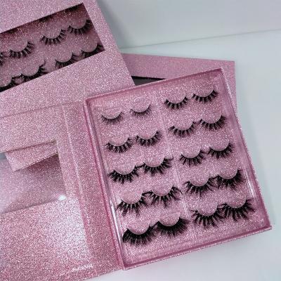 China Long Natural Pink Lashbook Ready To Ship Box Seller Customized Wholesale 100% Handmade Natural 3d Mink Eyelashes 25mm for sale