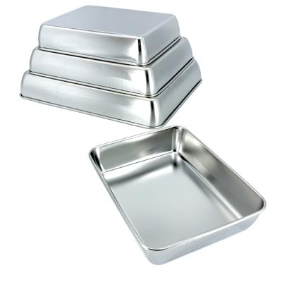 China Hotel Restaurant Stainless Steel Microwavable Napkin Serving Tray Food Tray for sale