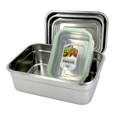 China Fresh Preservation Refrigerated Food Tray Storage Box With Rectangular Cover for sale