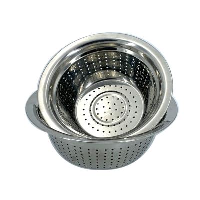 China Stainless Steel Rice Strainer Basket Kitchen Fruit Tray Living Room Sustainable Fruit Bowl for sale