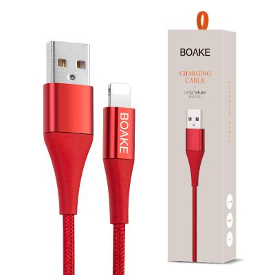 China MP3/MP4 Player Data Cable Long Tail Braided Data Cable Nylon Red Mobile Phone Charging iPhone Data Cable for sale