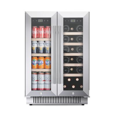 China Hot Sale 40 Bottles Electric Wine and Beverage Cabinet Wine Coolers Stainless Steel Beverage Fridge Free Cooler for Home for sale