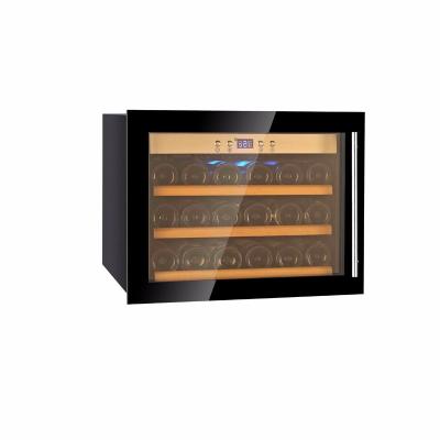 China Electric Wine Cooler Kitchen Design Full Glass And Stainless Steel Door Built In Fridge for sale