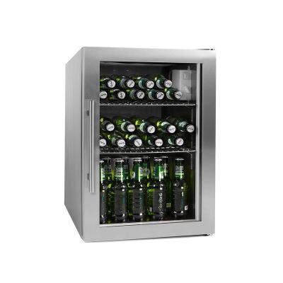 China COMPRESSOR Beer Fridge 304 Stainless Steel Mini Fridge Glass Door Under Counter Beverage Cooler Fridge for sale