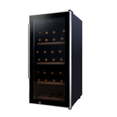 China Small Refrigerated 28 Bottle Stainless Steel Outdoor Wine Beer Fridge Single Zone Wine Cooler For Household for sale