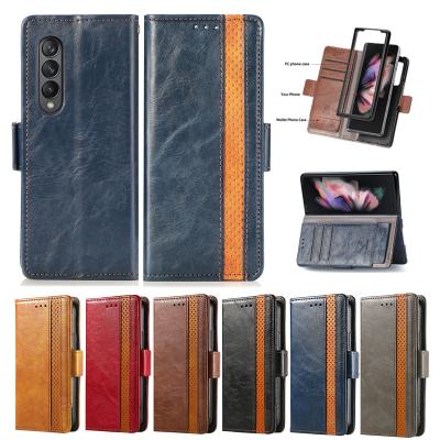 China Anti-Fall Cell Phone Case Folding Screen Clamshell Business A52s 5G Mobile Phone Case For Samsung Z Fold 3 for sale