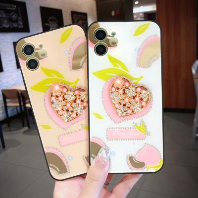 China Aesthetic Mobile Phone Case Anti-fall Full Package Cover Device Acrylic Drill Manufacturers Fits Apple 11PROMAX for sale