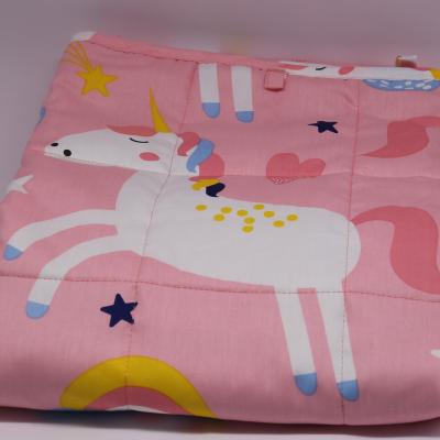 China Girl's modern fashion anti-static 2 layers of pure cotton weighted blanket practical quilt cover, lovely print for sale