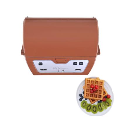 China Mini Waffle Maker Machine With Ceramic Coating Adjustable Thermostat Full Automatic Crispy And Regenerative Baking Price for sale