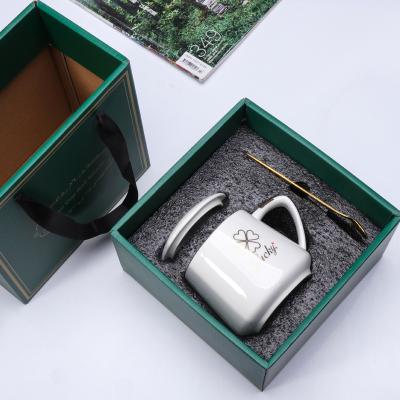 China Small Viable Popular Coffee Cup And Saucer Set Coffee Cup With Cover Gift Cup Box for sale