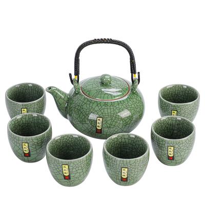 China Seven Piece Large Capacity Water Retaining Viable Tea Maker Set Riddles Teapot Tea Cup Set for sale