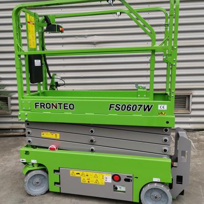 China Hotels aerial scissor lift / FS0607W / Hydraulic Drive / 7.8m height work platform / lft table for sale