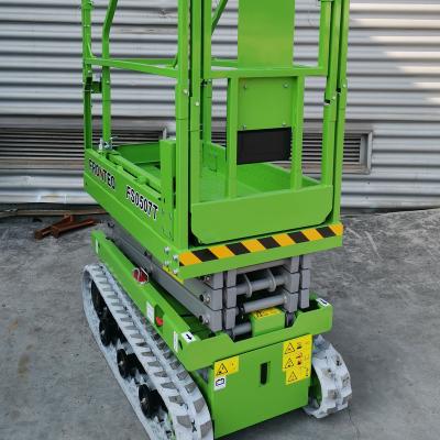 China Hotels Aerial scissor lift/FS0507T/Crawler/6.6m height electric drive work platform/lift table for sale