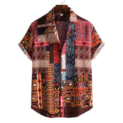 China OEM Digital Color Printing Flora Custom Mens Anti-Wrinkle Shirt Hawaiian Short Sleeve Breathable Shirts For Men for sale