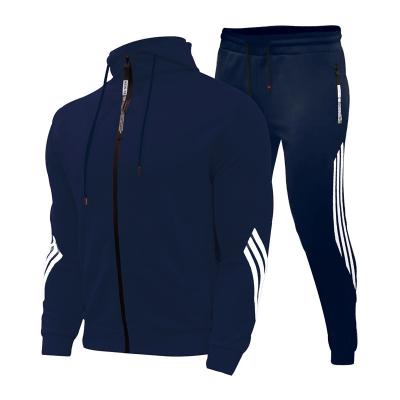 China Wholesale Custom Anti Shrink Hoodie Tracksuit Men Jogging Sports Suit With Zipper Drawstring Tracksuit for sale