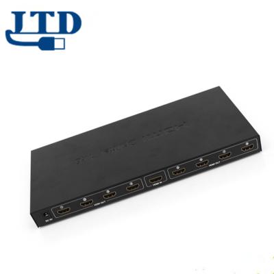 China OEM Cheap Transmission Signal Splitter 1080P Amplifier Repeater 8 Way HD Adapter Hub 3D Hub 1x8 Video Audio Splitter For HDTV Monitors Projectors for sale