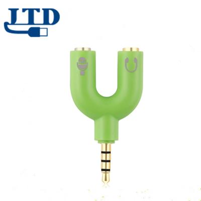 China High Quality Speaker U Shape 3.5mm Y Splitter For Headphone Audio Stereo Splitter for sale