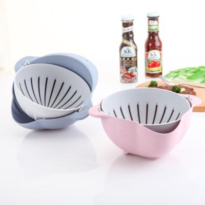 China Large Plastic Kitchen 2-in-1 Washing Sieve Colander Sieve Large Bowl And Strainer For Fruit Vegetable Cleaning Washing Mixture for sale