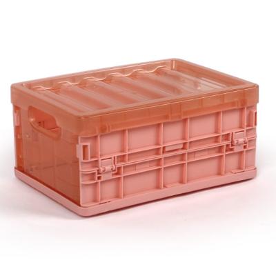 China Durable Stackable Folding Collapsible Plastic Storage Box Organizer Collapsible Utility Crates for Vehicle, Family Vans, SUV, Travel and Cam for sale