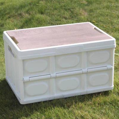 China Factory direct viable plastic folding outdoor storage box with board lid for sale