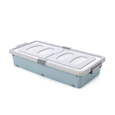 China Multifunctional Plastic Underbed Stackable Sustainable Organizer Container Storage Box With Lid for sale