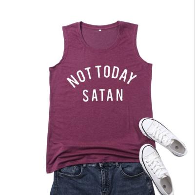 China 2021 Not Today Satan Letter QUICK DRY Most Popular Tank Tops On Sale for sale