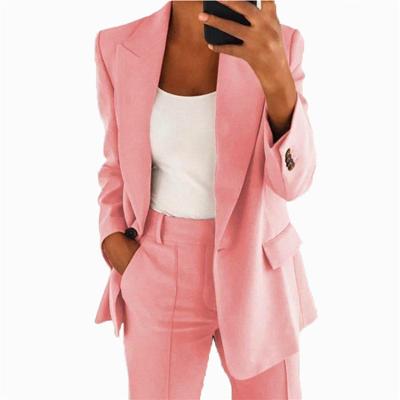 China 2021 Breathable USA fashion lapel thin cardigan temperament suit jacket for women hot sale factory wholesale free shipping for sale