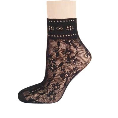 China Viable Black Socks Women Girls Ladies Soft Lace Up Leica Shorts Socks Net Stocking for sale