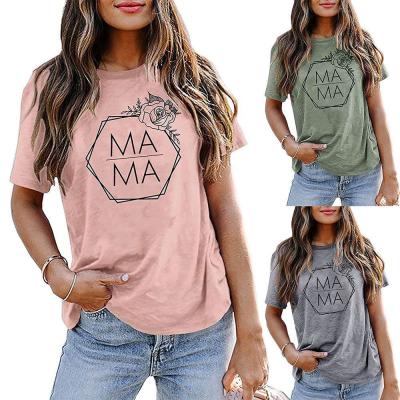 China Anti-wrinkle 2021 New Arrivals Ladies T-shirt Letter Printed Loose Round Neck Short Sleeve T-shirt Women T-shirts for sale