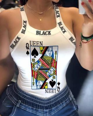 China 2021 New Anti-wrinkle plus size women's vest game card ladies invest print sling print running T-shirt vest for sale