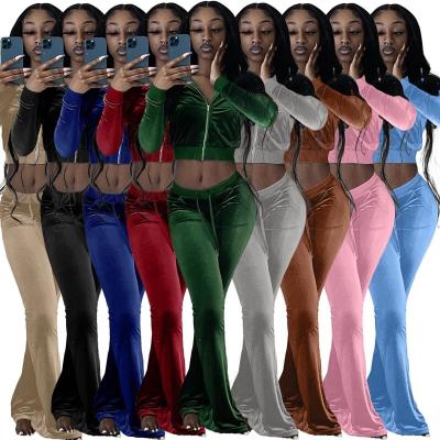 China Autumn Winter Anti-pilling For Women Cute Warm Women Sets Soild Color Tracker Set Tracksuit Women's Two Piece Set for sale