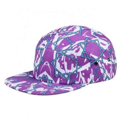 China JOINT Custom Nylon Camper Men's Hemp Single Run Hat, Digital Print With Logo Printing Design 5 Panel Hat for sale