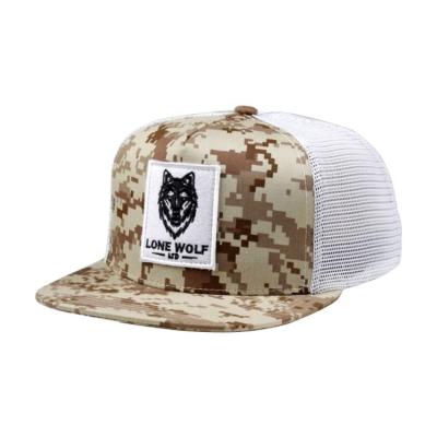 China JOINT Custom Patch Distressed Hats , Large Head Camouflage Outdoor Trucker Hats Mesh for sale