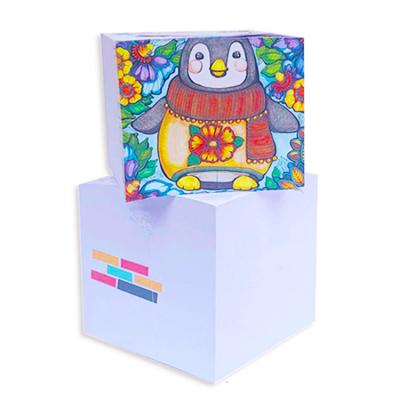 China Custom Loose Leaf Loose Leaf Feature Side Part Printing Notepad Notepads Note Cube For Advertising for sale