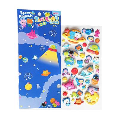 China Cute And Cartoon Puffy Shapes Stickers Custom Design 3mm Thickness Adhesive 3D Cartoon Puffy Sticker For Kids for sale