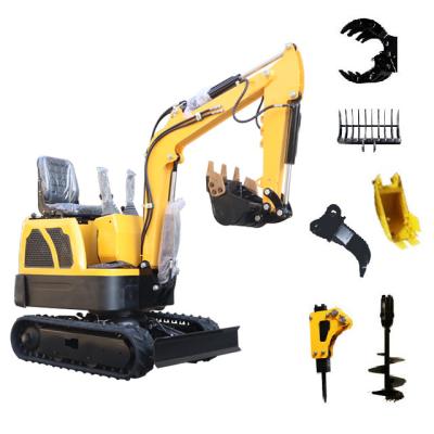 China Construction Material Shops Hydraulic Crawler Mini Digger 0.8 Ton 1 Ton 1.2 Ton Mini Excavator With Attachment for sale