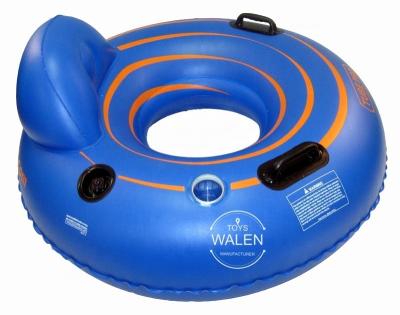 China Double River Race 1-Person Water Lounge Inflatable Floating Tube Blue Orange 76