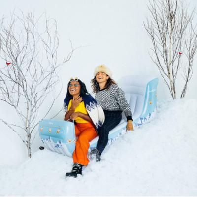 China Double Heavy Duty Snowmobile, Inflatable Luxury Alpine Mountain Sleigh, Winter Snow PVC Sled for 2 Person Toboggan for sale