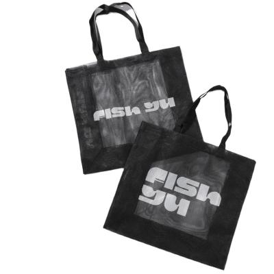 China Eco-friendly Shopping Bag Mesh Foldable Grocery Shopping Bag Customer Logo OEM/ODM Transparent Shopping Bags for sale