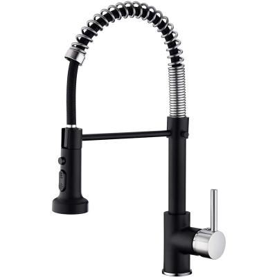 China Thermostatic Faucets Black To Pull Out Single Lever Kitchen Mixer Pull Down Kitchen Faucet Chrome Sprayer Spring Kitchen Sink Faucet for sale